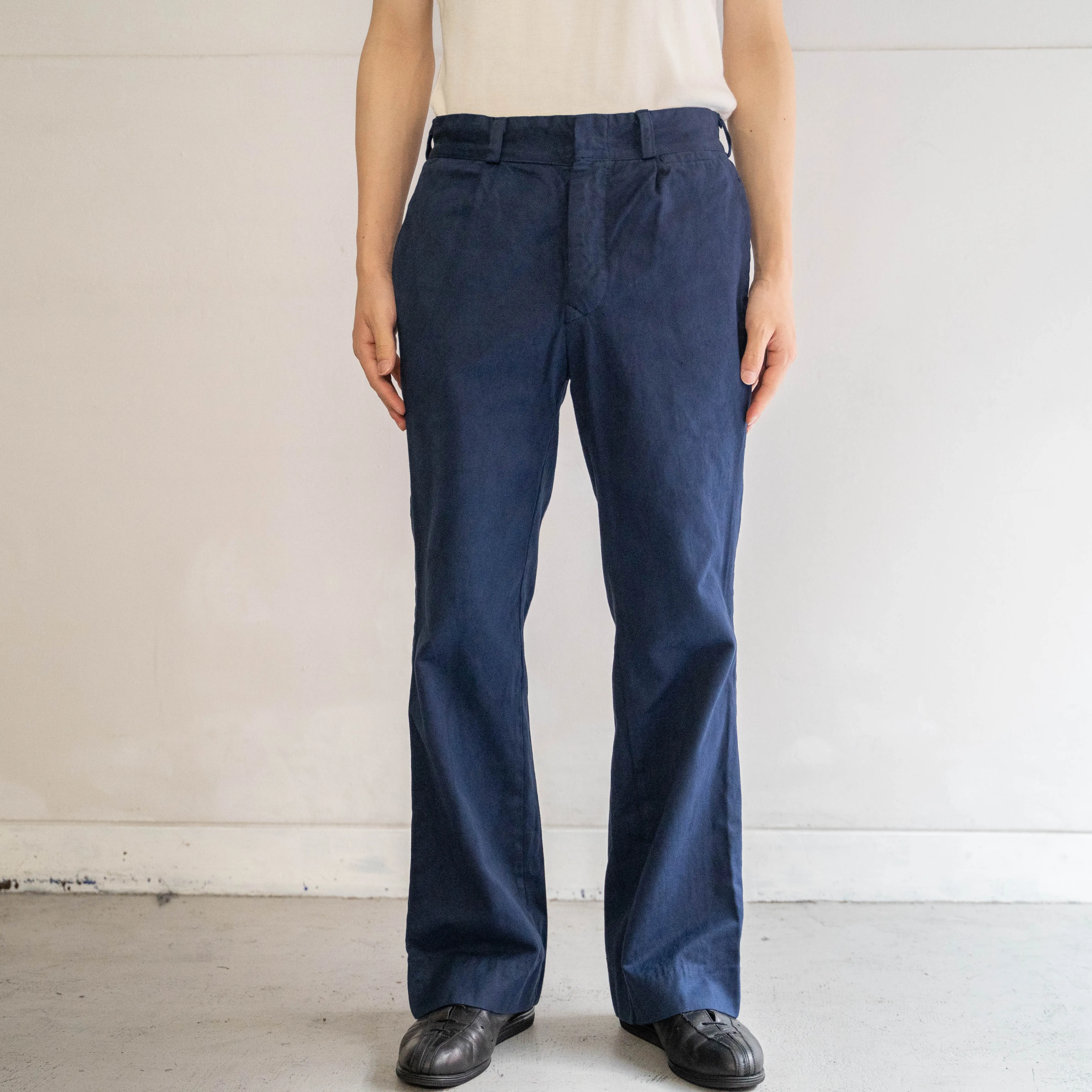 1980-90s Italian military over dyed navy chino pants