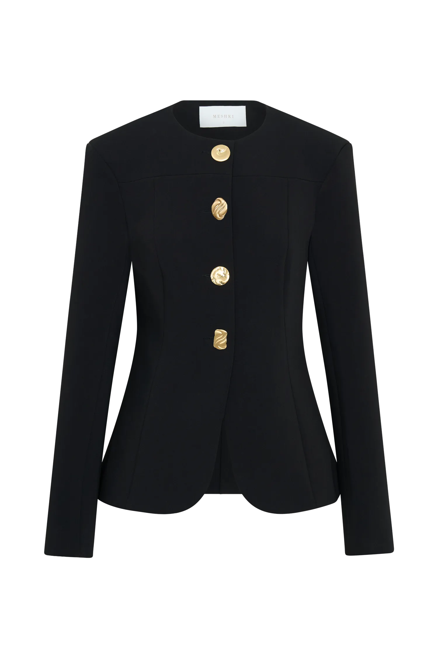 Asia Mixed Button Blazer - Black