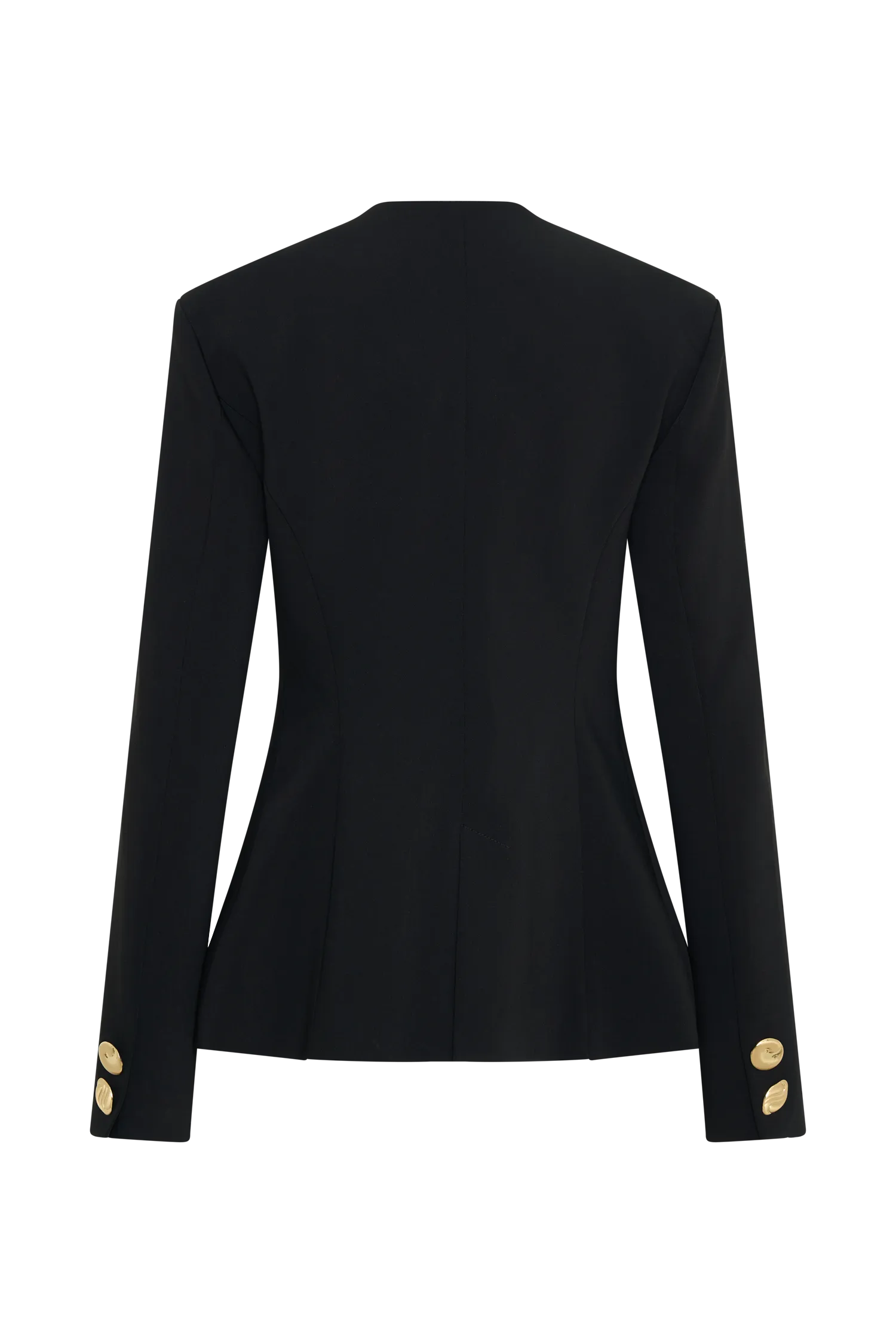 Asia Mixed Button Blazer - Black