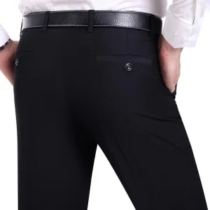 Black Formal Suit Pants Business Male Wedding Dress Casual Men Trouser