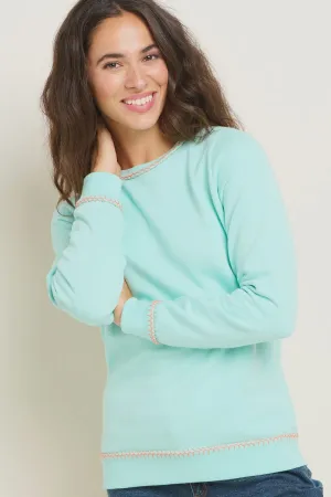 Blanket Stitch Crew Neck Sweatshirt