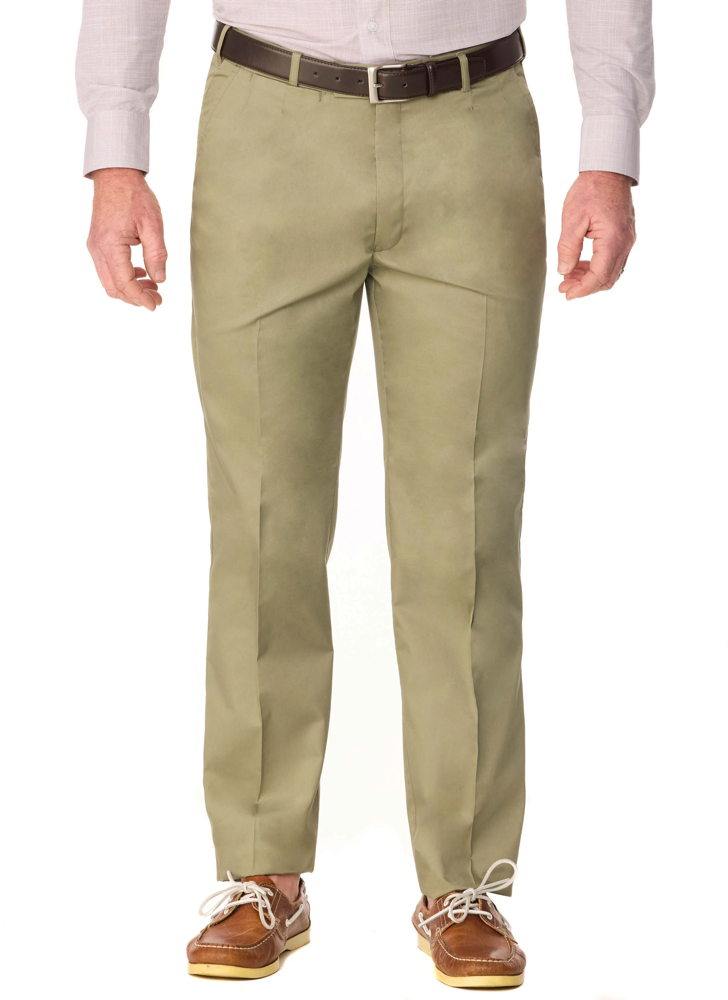 BREAMLEA SUMMER FLEXIWAIST CASUAL TROUSER - SAGE