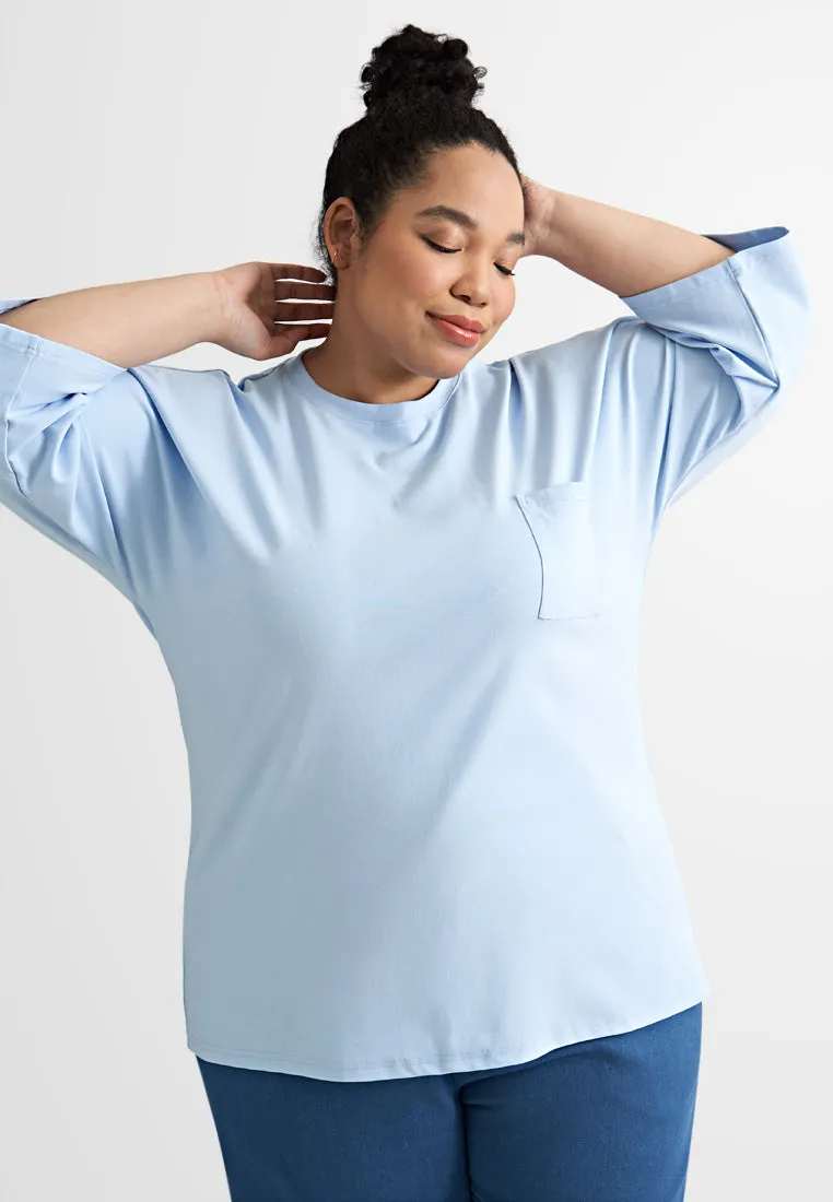 Cavina CLASSIC FINE 3/4 Sleeves Boxy Tee (213202)