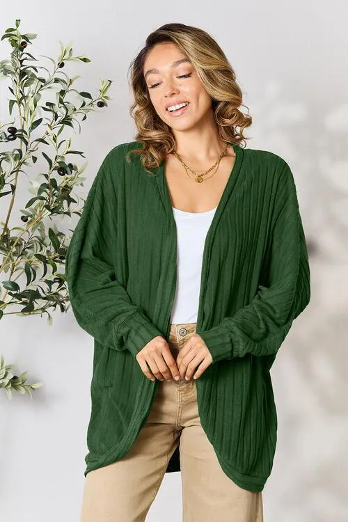 Chic Ribbed Cocoon Cardigan - Redefine Your Casual Look