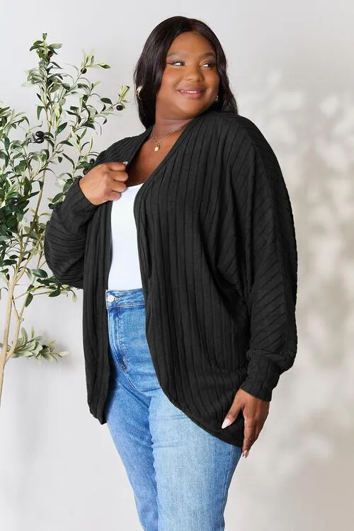 Chic Ribbed Cocoon Cardigan - Redefine Your Casual Look