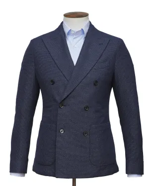 Dark Blue Double Breasted Jersey Blazer