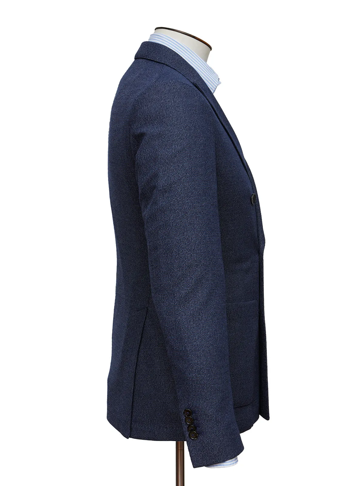 Dark Blue Double Breasted Jersey Blazer