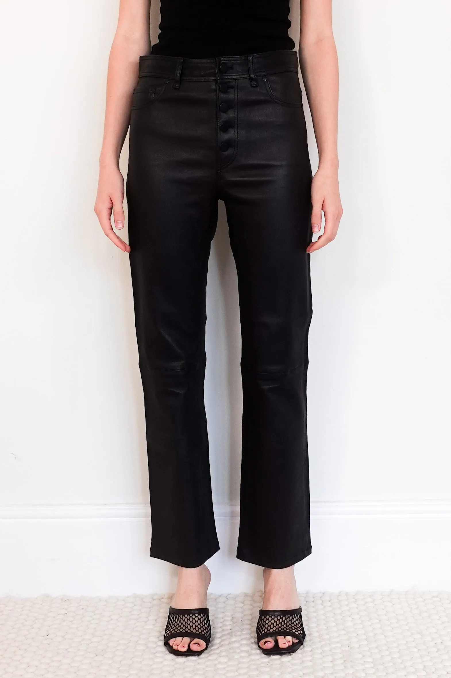 Den leather stretch trousers RRP £975