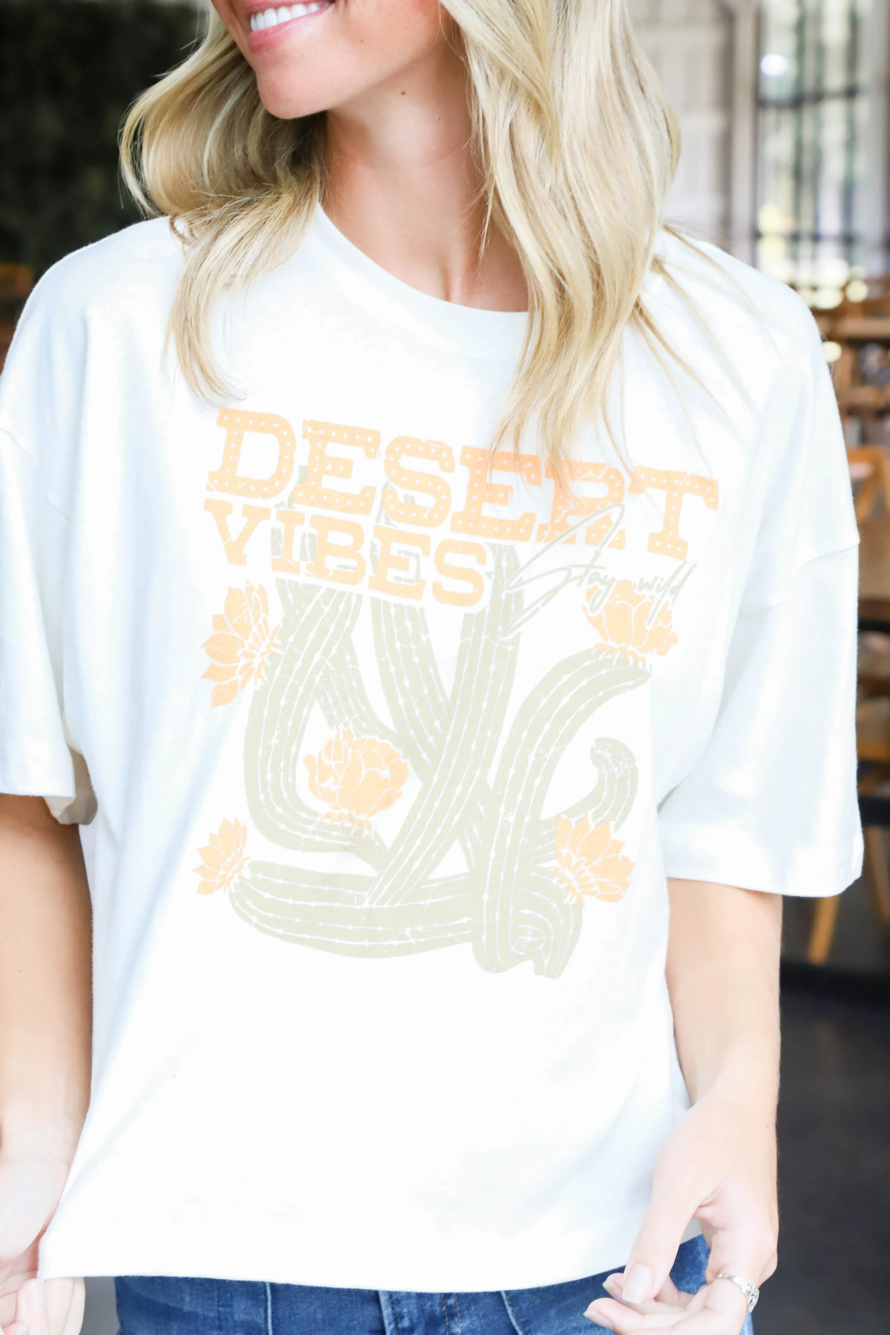 Desert Vibes Graphic Tee, Vintage White