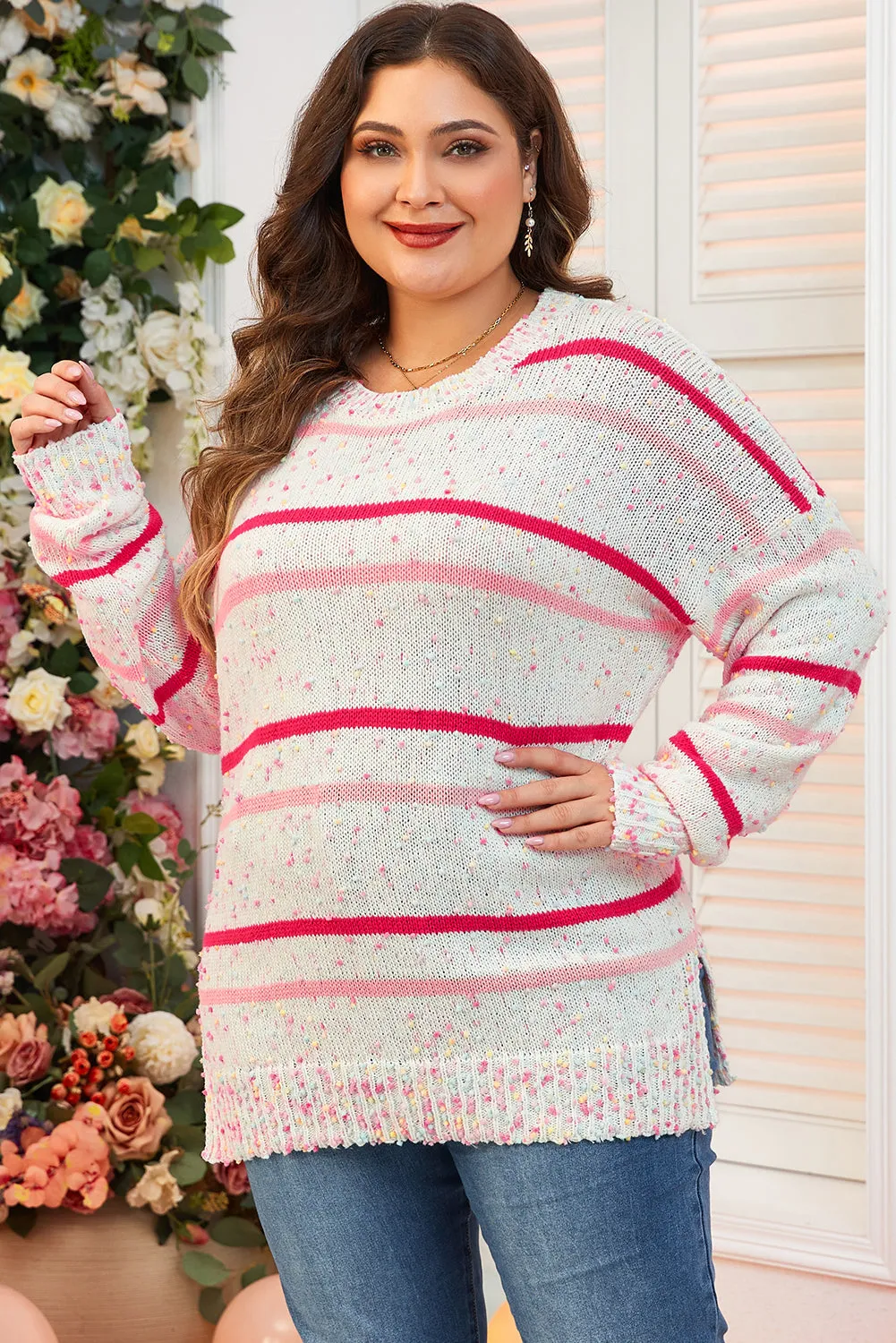 Drop Shoulder Plus Size Sweater