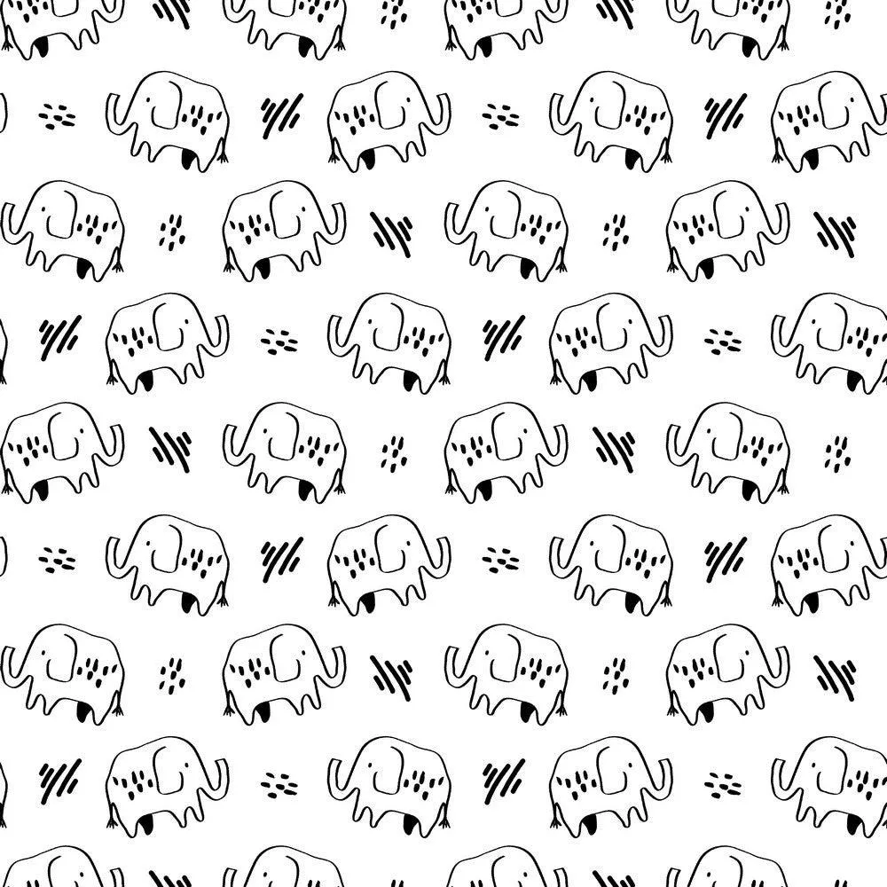 Elephants Organic Sweatshirt Fabric