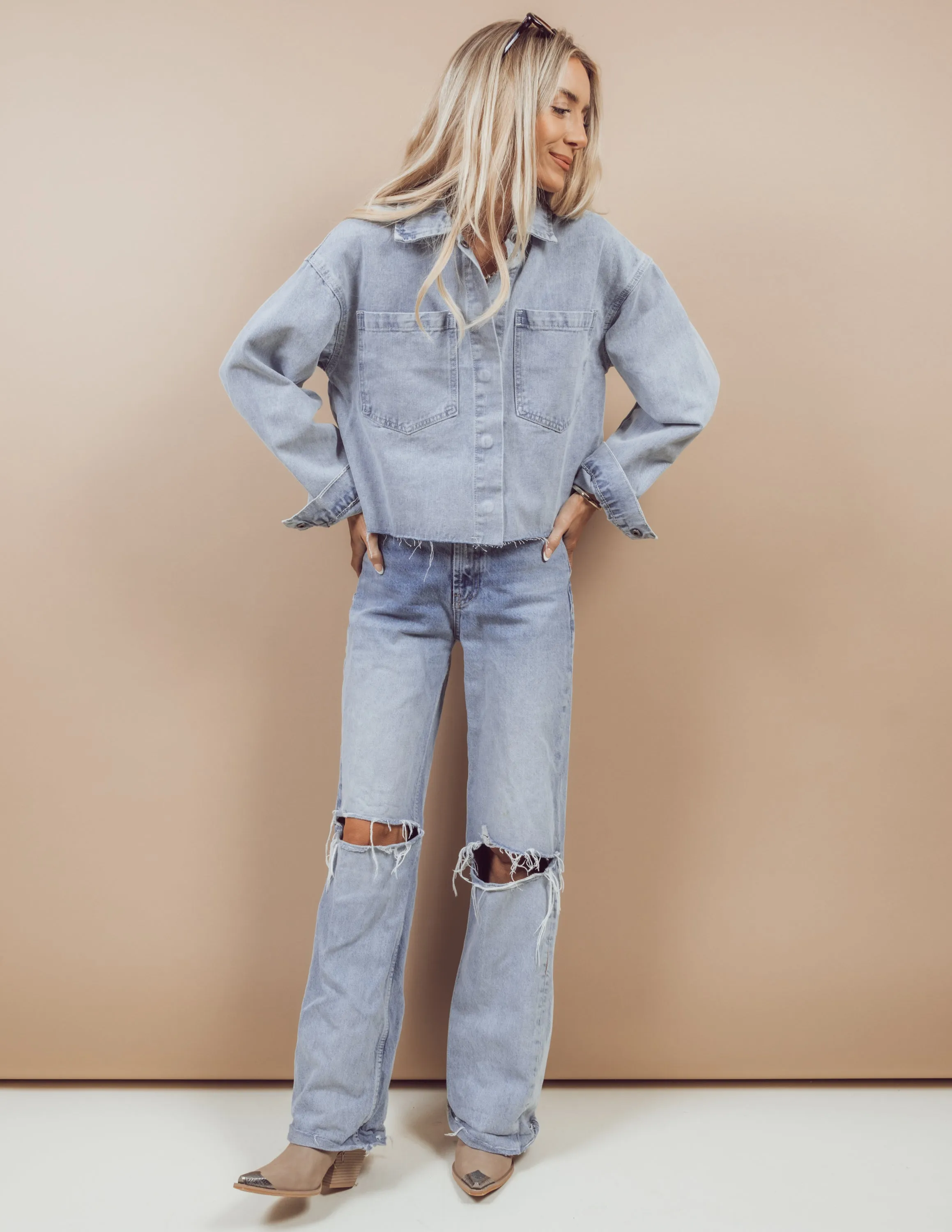 Essie Cropped Denim Jacket