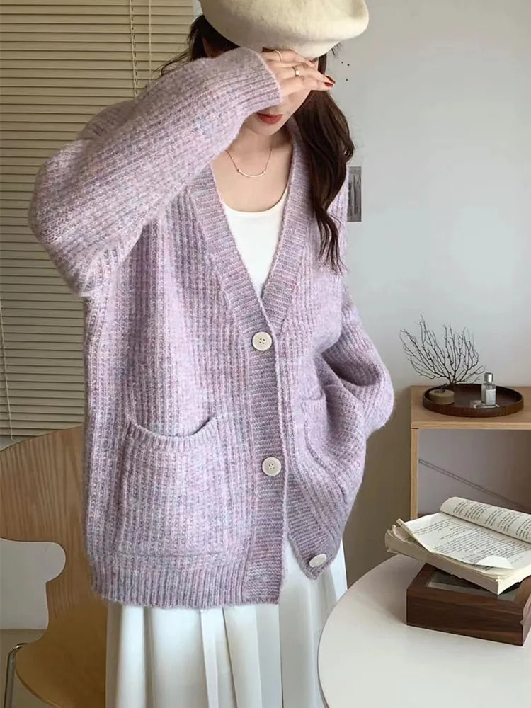 FashionSierra - Chic Vintage Oversized Sweaters Winter Knitted Cardigans