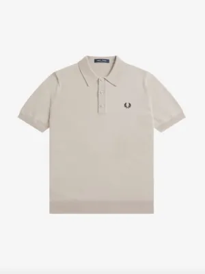 Fred Perry Classic Knitted Shirt/Dark Oatmeal - SS24 SALE