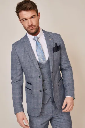 HARRY - Blue Tweed Check Blazer