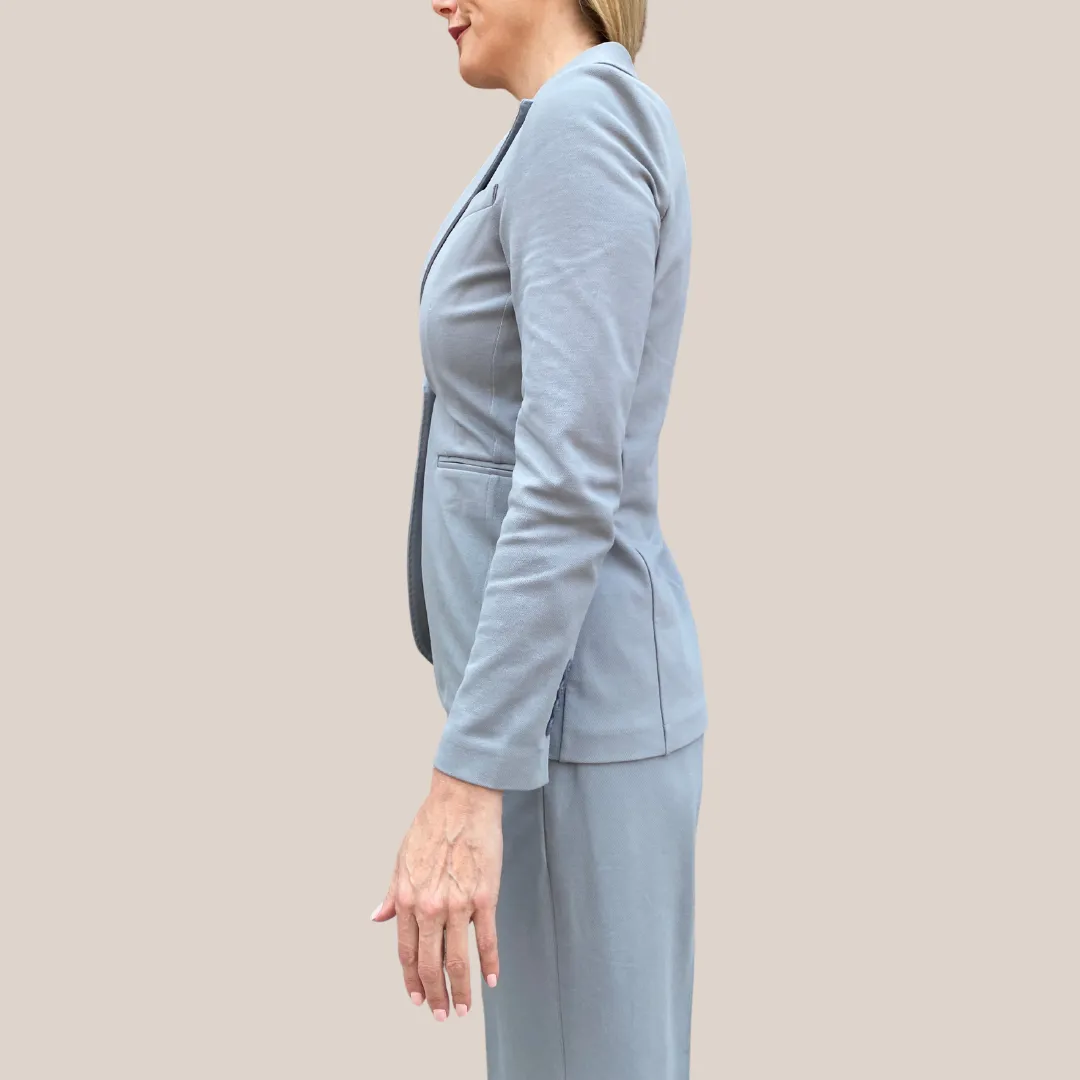 Jersey Pique Welt Pocket Blazer - Grey