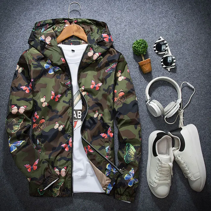 Men's Casual Camouflage Print Spring/Autumn Jacket