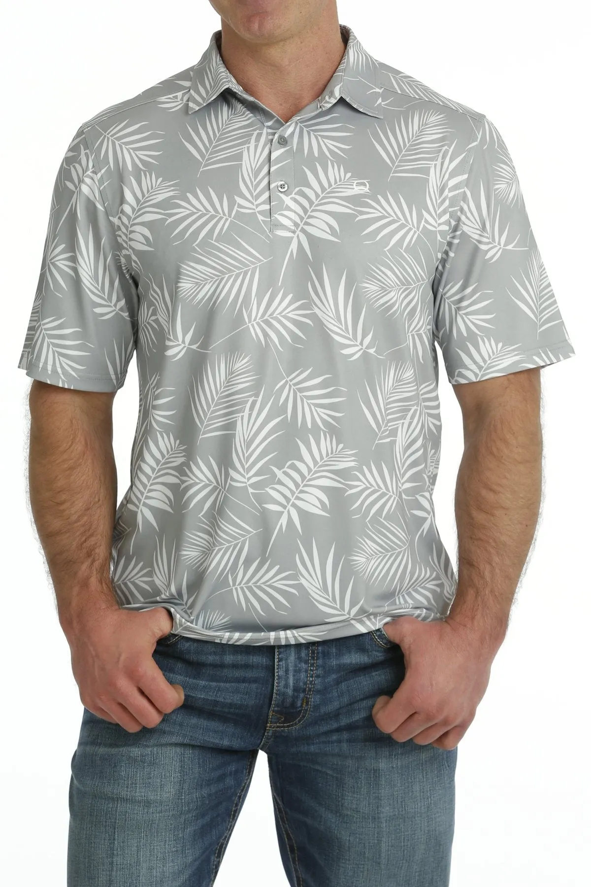 Men's Cinch Arenaflex Grey Print Polo