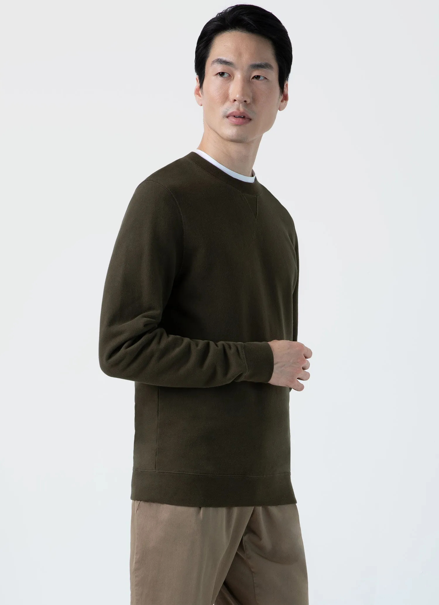 Men's Loopback Sweatshirt in Dark Olive