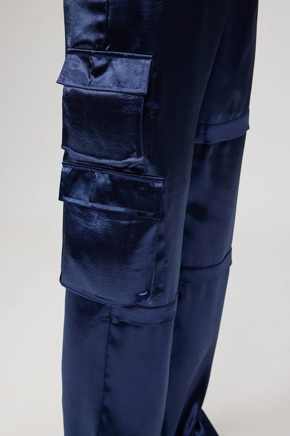 Metallic Blue Cargo Trouser