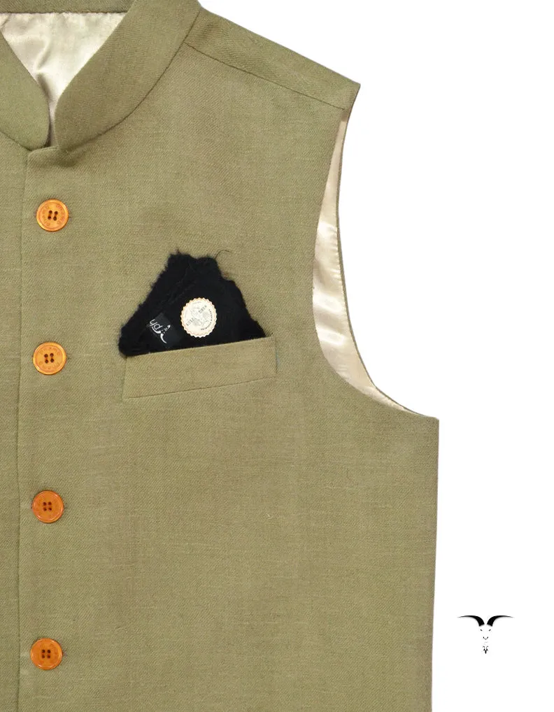 Natural Pashmina Nehru Jacket 5533