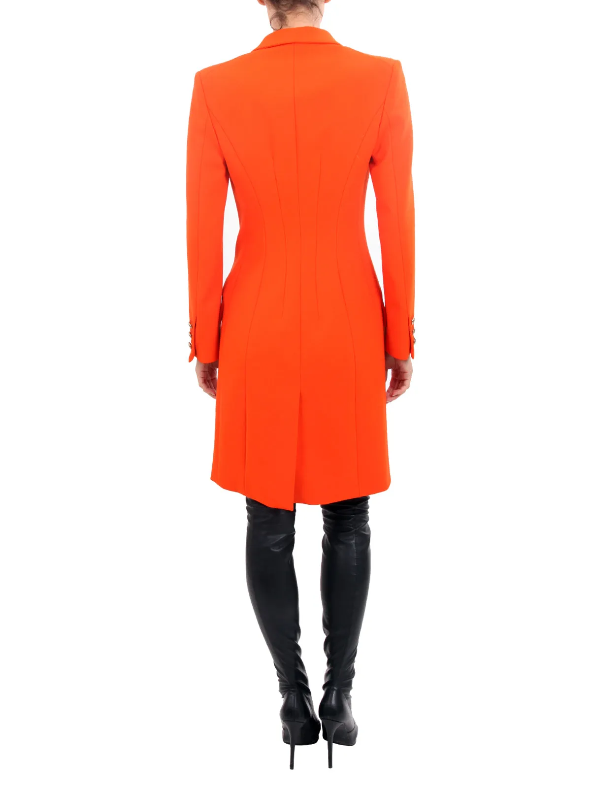 Orange coat in fine virgin wool Classic