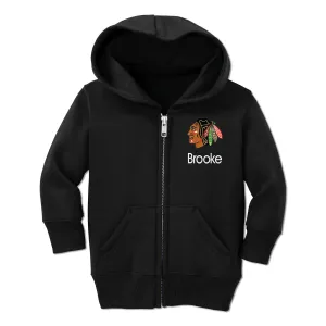 Personalized Chicago Blackhawks Toddler Full-Zip Hooded Sweatshirt