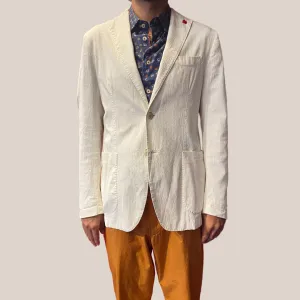 Seersucker Patch Pocket Blazer - Off-White