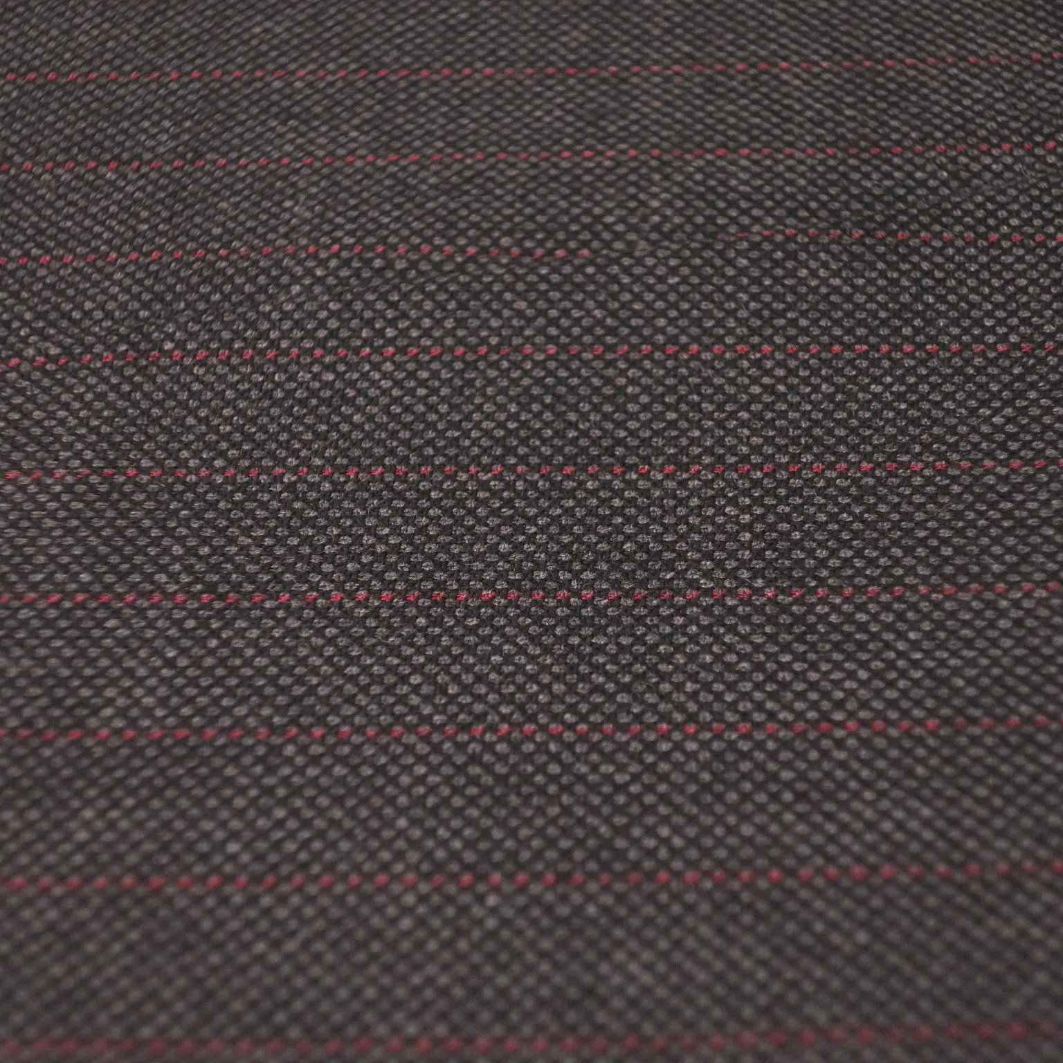 Slate Grey and Red Striped Windowpane Loro Piana Super 120's Wool Suiting Fabric