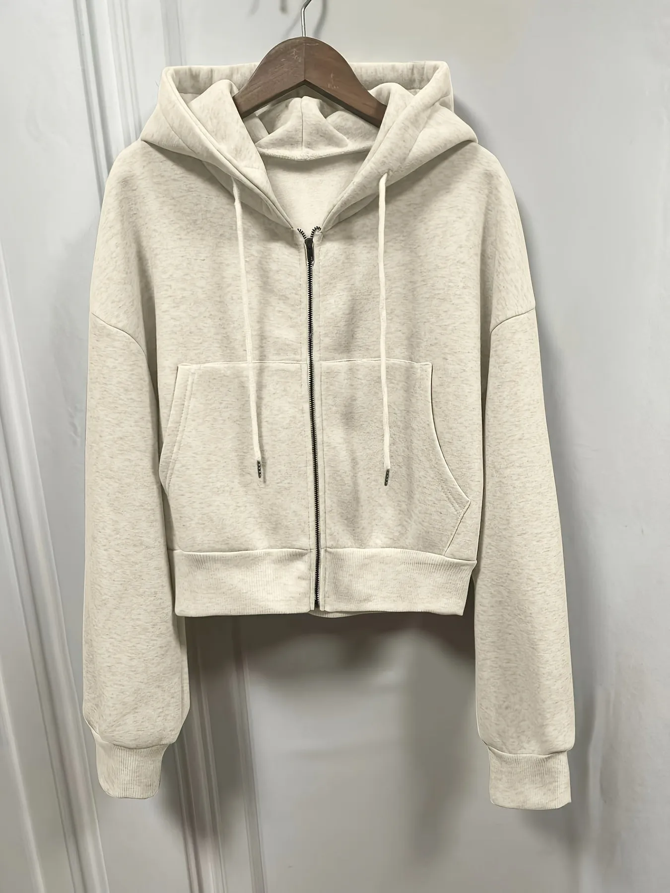 Stylish Solid Hoodie Casual Sweatshirt with Drawstring and Pocket