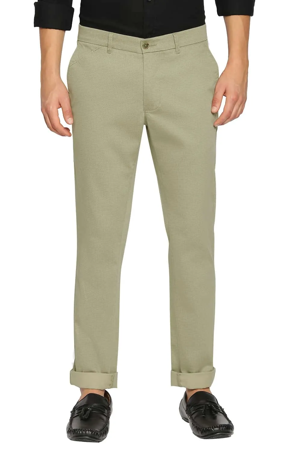 Tapered Fit Satin Stretch Trousers