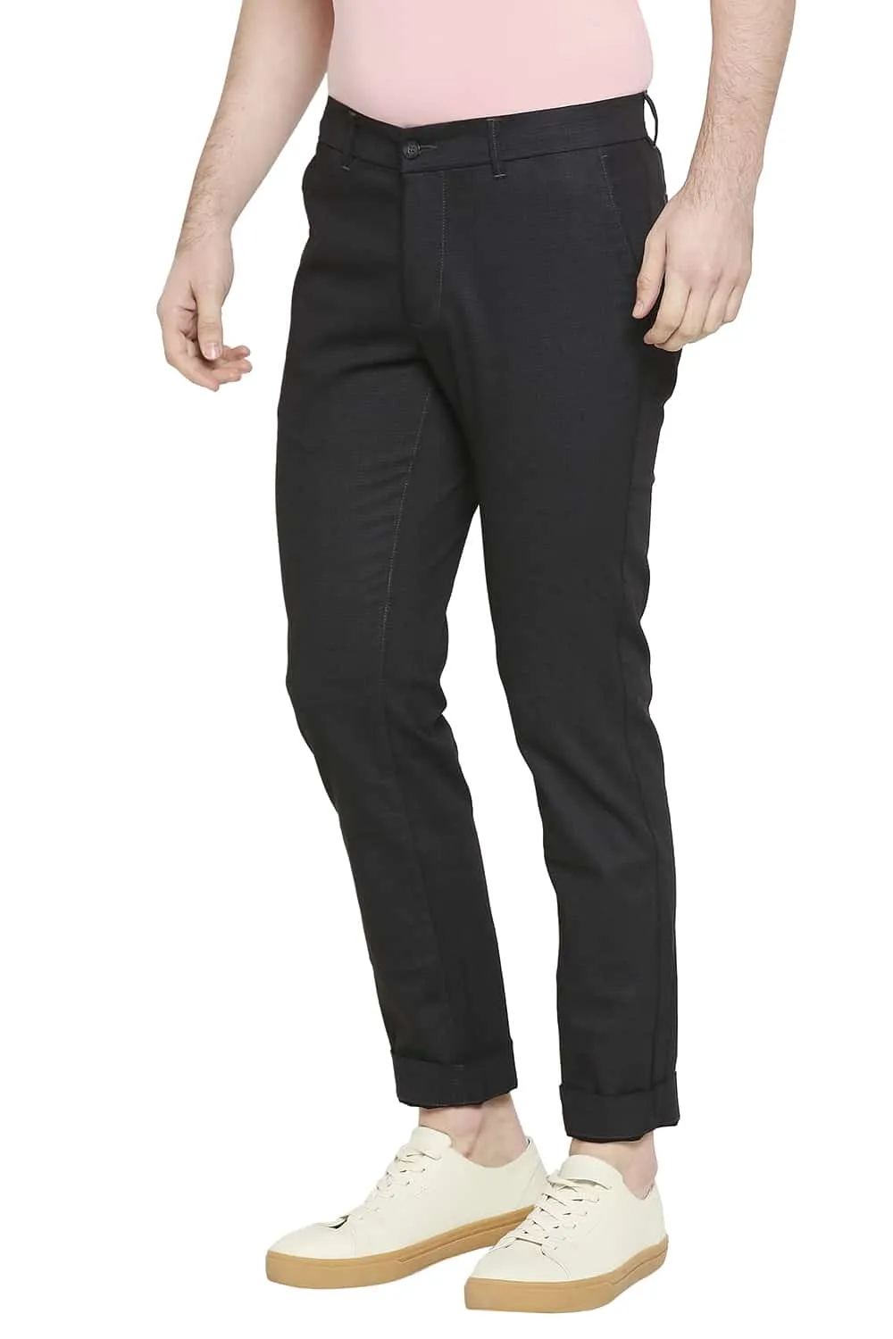 Tapered Fit Satin Stretch Trousers