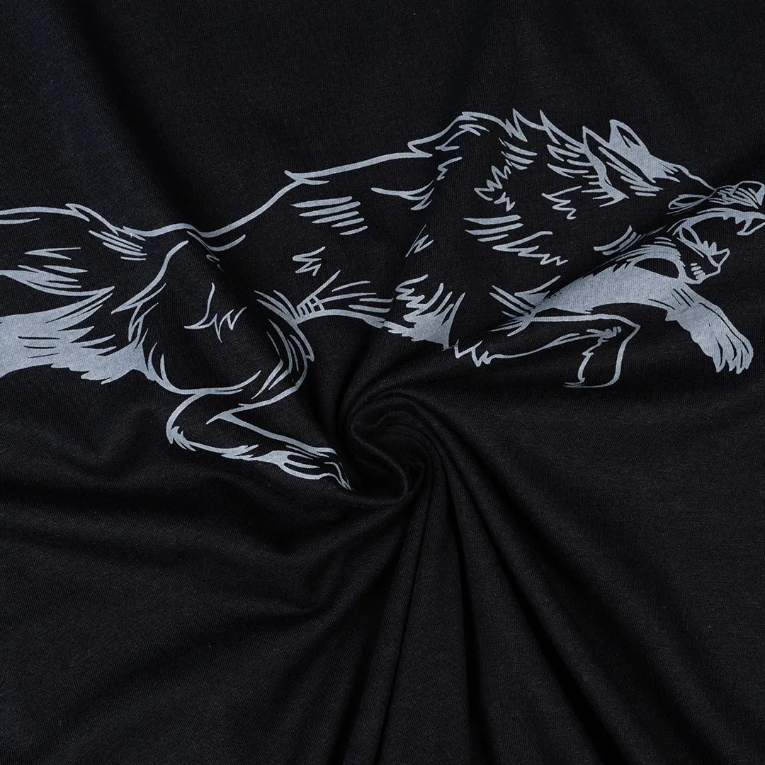 VINTAGE WOLF TEE SHIRT- BLACK