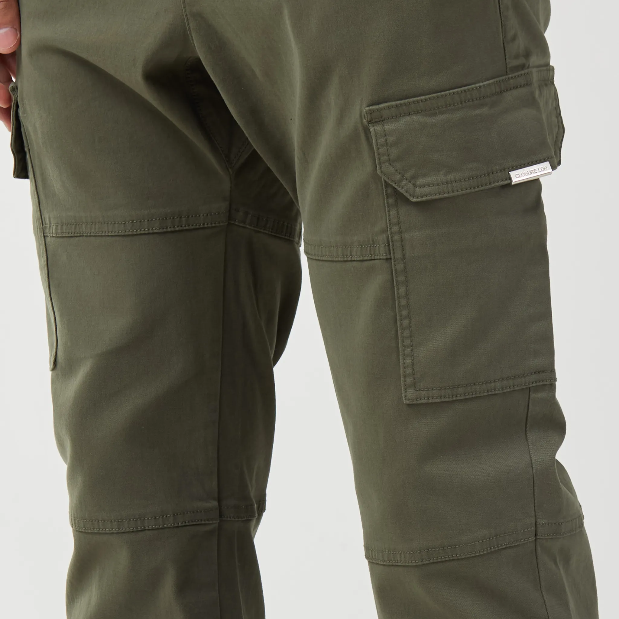 Washed Open Hem Cargo Pants | Khaki