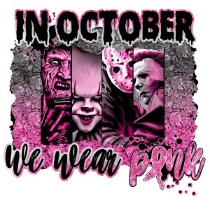 We wear pink, Horror, Heat transfer, press and peel, DIY, Shirt design