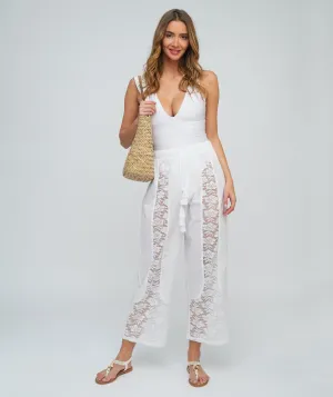 White Cool Cotton Summer Pants