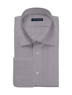 WHITE-ON-GREY STRIPE SHIRT