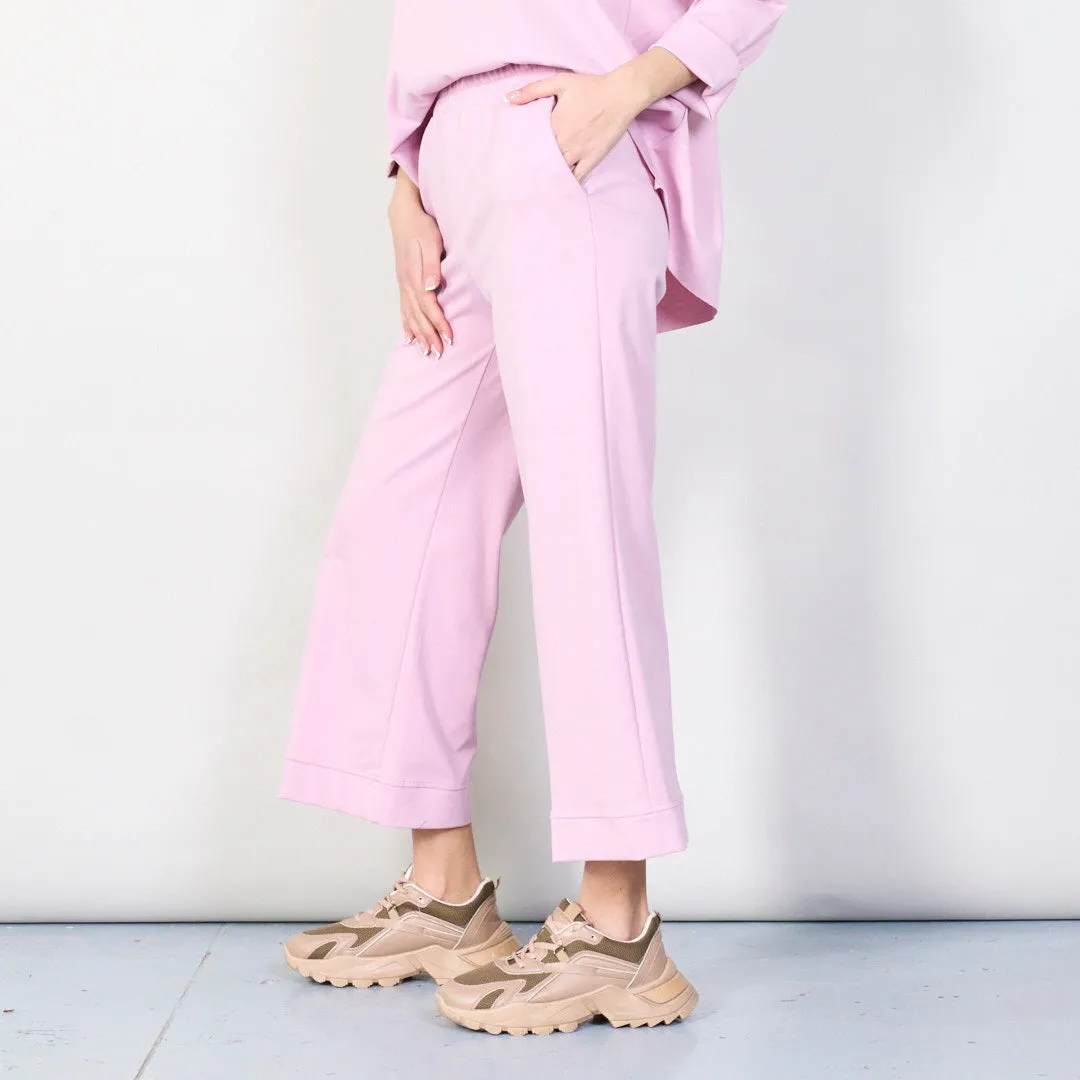 Wide-leg elastic waist trousers wholesale