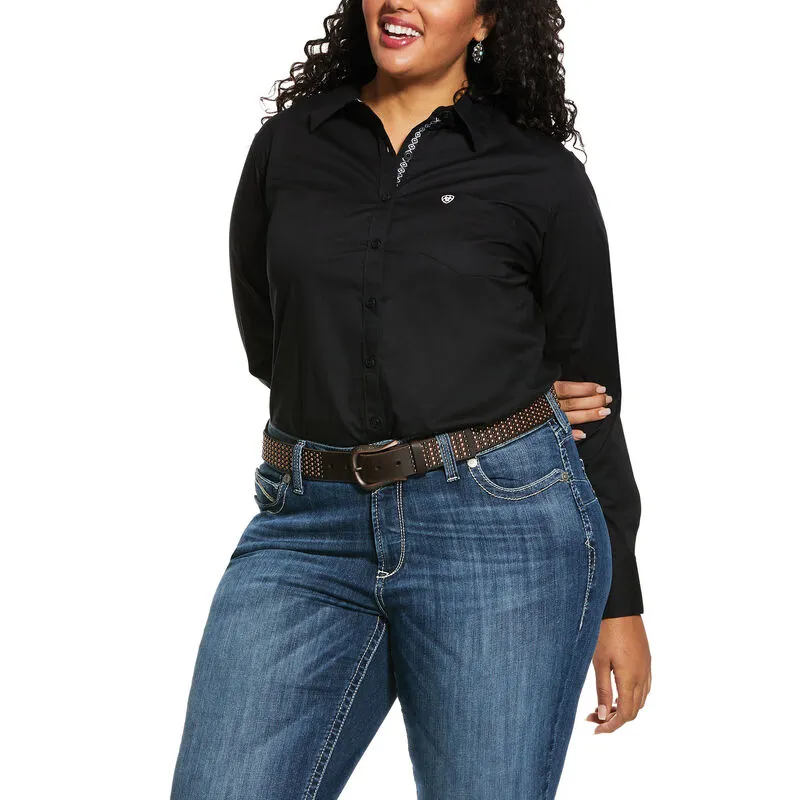 Women's Ariat Kirby Stretch Black Long Sleeve Button Down Shirt