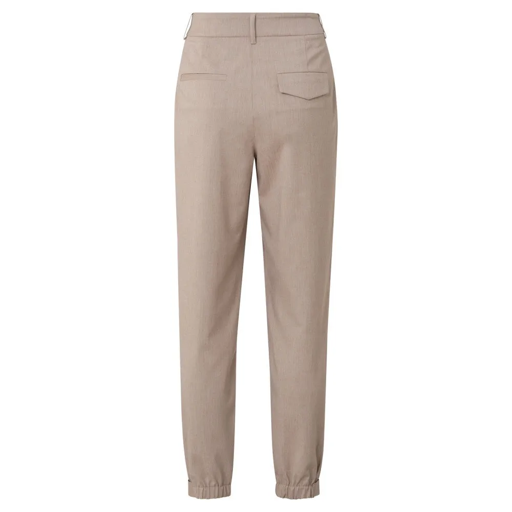 Yaya Woven Trousers with Elastic Waist Side Pockets